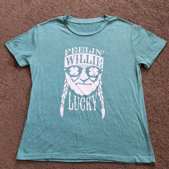 Green "Feelin Willie Lucky" Tee, Women's L - Picture 4 of 7